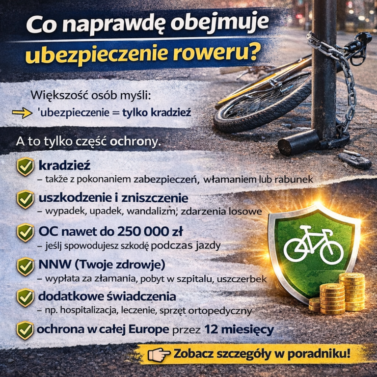 Co obejmuje ubezpieczenie roweru? Sprawdź, zanim będzie za późno